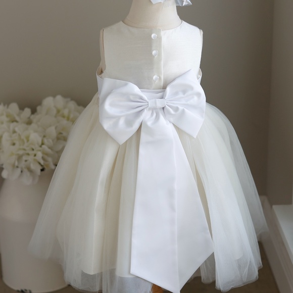 Ivory Flower Girl Dress Dupioni Silk Blend Special Occasion New With Tag - Picture 6 of 8
